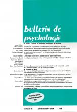 Bulletin de psychologie. Dossier « Didier  Anzieu et les enveloppes psychiques, 40 ans après »