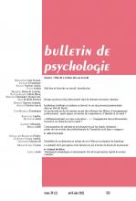 Bulletin de psychologie. Dossier « Mal-être et bien-être au travail »